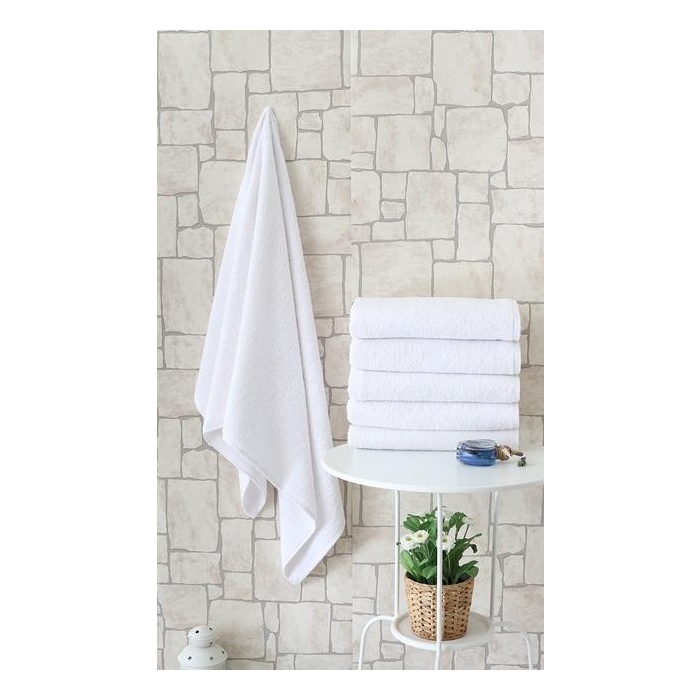 Nevresim Dünyası Otel Tipi 6'lı 70x140 Banyo Havlusu Beyaz