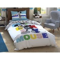 Taç Lisanslı Disney Mickey Colour Face Tek Kişilik Nevresim Takımı