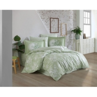 Hobby Çift Kişilik Poplin Nevresim Flora Yeşil