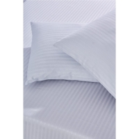 Nevresim Dünyası Basic Stripe Çift Kişilik Fitted Micro Saten Çarşaf ve 2 Yastık Kılıfı Beyaz
