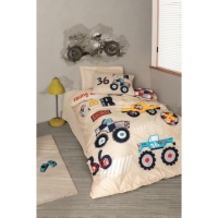 Cotton Box Genç Ranforce Nevresim Takımı Tek Kişilik Cars Bej