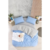 Nevresim Dünyası Düz Renk Tek Kişilik Nevresim Takımı Mavi