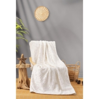Cotton Box Emboss Çift Kişilik Battaniye Krem