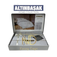 Altınbaşak Jakarlı Saten Çift Kişilik Nevresim Takımı Perle Coin