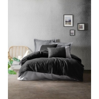 Cotton Box Plain Tek Kişilik Nevresim Takımı Siyah Gri