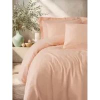 Cotton Box Plaid Çift Kişilik Nevresim Takımı Somon