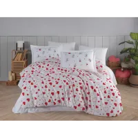 Hobby Çift Kişilik Poplin Nevresim Venüs Kırmızı