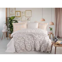 Hobby Çift Kişilik Poplin Nevresim Lola Somon