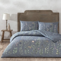 Taç Çift Kişilik Ranforce Nevresim Takımı Serelis Mavi