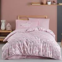 Hobby Tek Kişilik Poplin Nevresim Takımı Daisy Pembe