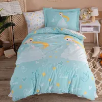 Hobby Tek Kişilik Poplin Nevresim Takımı Prenses Yeşil