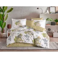 Hobby Çift Kişilik Poplin Nevresim Sara Yeşil