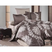 Clasy Tek Kişilik Saten Nevresim Takımı Melrose V1 Kahve