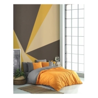 Hobby Kingsize Poplin Nevresim Diamond Turuncu Antrasit