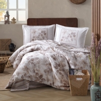 Clasy Ranforce Nevresim Takımı Çift Kişilik Semeran V1 Bej