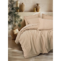 Cotton Box Çift Kişilik Jakarlı Saten Nevresim Takımı Florita Bej