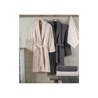 Hobby Talya Bornoz Seti Kum Antrasit