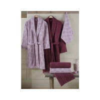 Hobby Talya Bornoz Seti Mürdüm Bordo