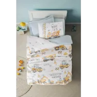 Cotton Box Genç Ranforce Nevresim Takımı Tek Kişilik Buildo Mavi