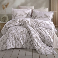 Clasy Tek Kişilik Ranforce Nevresim Takımı Mevlin V1 Bej