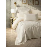 Cotton Box Chi Chi Çift Kişilik Pikeli Nevresim Takımı Velora Cappuccino