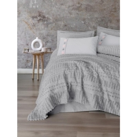 Cotton Box Ranforce Çift Kişilik Yatak Örtülü Nevresim Takımı Limi Siva Gri