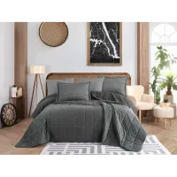 Hobby Crystal Yatak Örtüsü Antrasit Gri