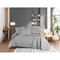 Hobby Crystal Yatak Örtüsü Antrasit Taş