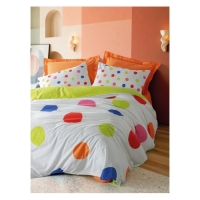 Cotton Box Modeline Tek Kişilik Nevresim Takımı Dotsy Turuncu