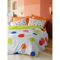 Cotton Box Ranforce Nevresim Takımı Çift Kişilik Dotsy Turuncu