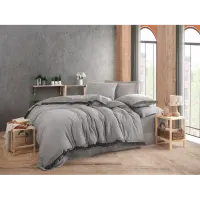 Hobby Private İpliği Boyalı Nevresim Takımı Gri