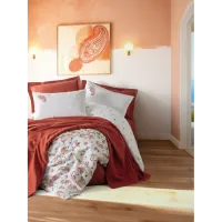 Cotton Box Vivid Çift Kişilik Pikeli Nevresim Takımı Paisia ​​Tarçın