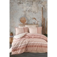 Clasy Ranforce Nevresim Takımı Çift Kişilik Latrina  V1 Somon