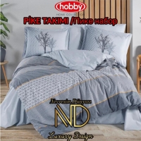 Hobby Poplin Pike Takımı Çift Kişilik Tanya İndigo