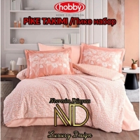 Hobby Poplin Pike Takımı Çift Kişilik Velura Terracota