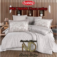 Hobby Poplin Pike Takımı Tek  Kişilik Velura Taş