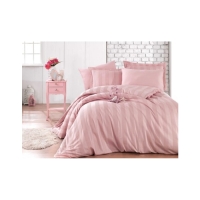 Hobby Çift Kişilik Saten Nevresim Wafel Pudra