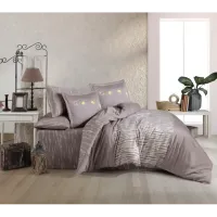 Hobby Çift Kişilik Saten Nevresim Adalia Platin