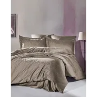 Şaheser Home Collection Jakarlı Saten Çift Kişilik Nevresim Takımı Lucio Vizon