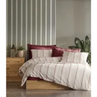 Şaheser Home Collection İplik Boyalı Nevresim Takımı Avva Bordo