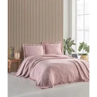 Şaheser Home Collection Yatak Örtüsü Çift Kişilik İlda Pudra