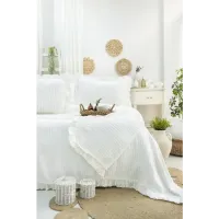 Şaheser Home Collection Yatak Örtüsü Çift Kişilik Marta Krem