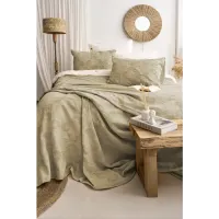 Şaheser Home Collection Yatak Örtüsü Çift Kişilik İtalo Haki