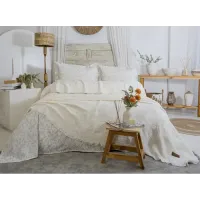 Şaheser Home Collection Müslin Yatak Örtüsü Çift Kişilik Pamela Krem