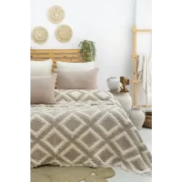 Şaheser Home Collection  Müslin Yatak Örtüsü Seti Çift Kişilik Sonia Bej