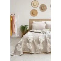 Şaheser Home Collection Yatak Örtüsü Seti Çift Kişilik Forest Bej