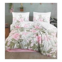 Clasy Ranforce Nevresim Takımı Çift Kişilik Forest V1 Pembe