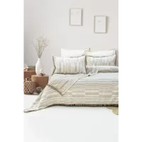 Şaheser Home Collection Yatak Örtüsü Çift Kişilik Müslin Lia Bej