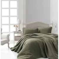 Şaheser Home Collection Jakarlı Yatak Örtüsü Seti Liv Haki