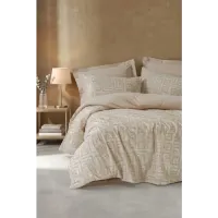 Cotton Box Minimal Çift Kişilik Nevresim Takımı Mesh Bej